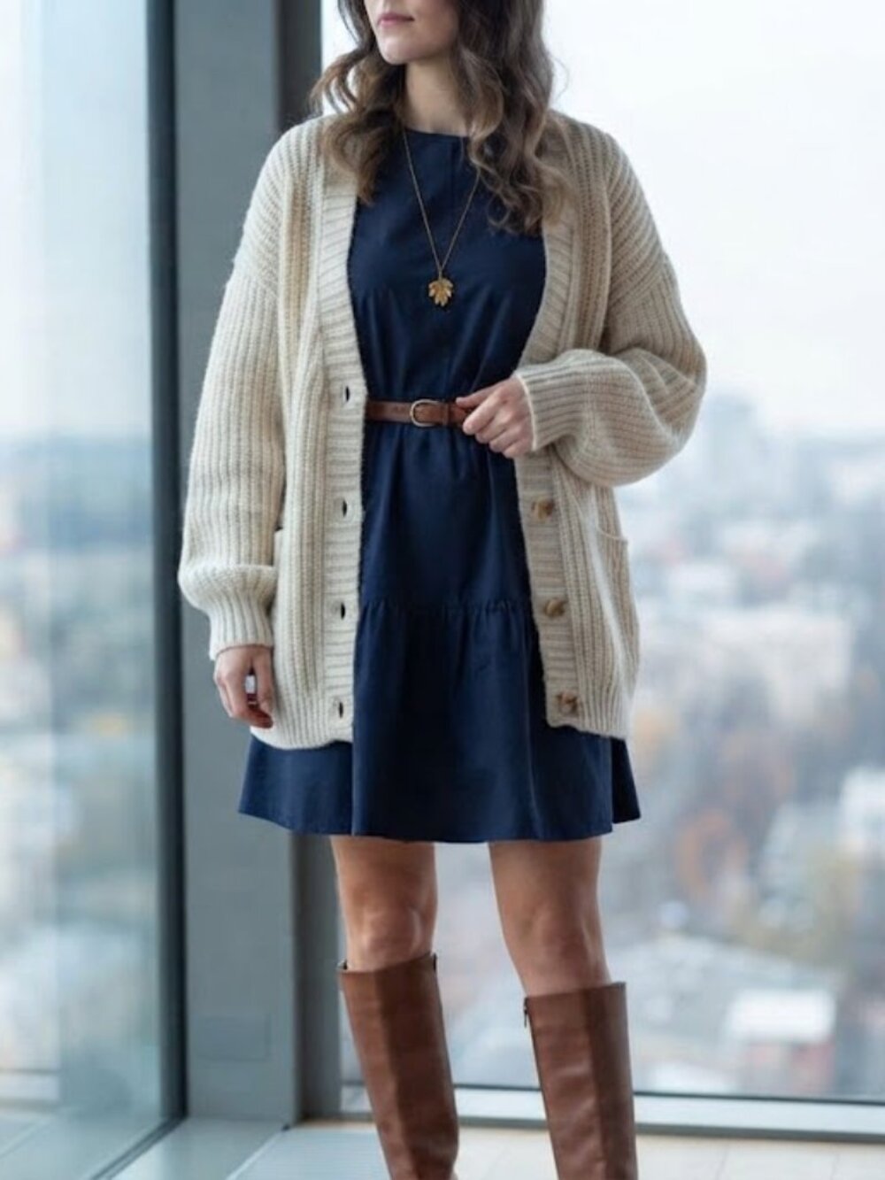 Chepe Italy Navy Blue Tiered Mini Dress / Longline Blouse M